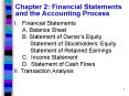 Chapter 2: Financial Statements and the Accounting Process