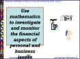 Use mathematics to investigate and monitor the financial aspects of personal and business issues