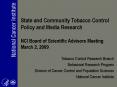 Tobacco Control: Using evidencebased research to prevent, treat, and control tobacco use'