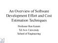 An Overview of Software Development Effort and Cost Estimation Techniques