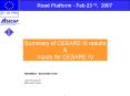Summary of CESARE III results