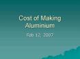 Cost of Making Aluminium