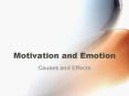 Motivation and Emotion