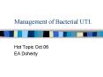Management of Bacterial UTI'