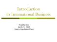 Introduction to International Business