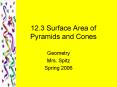 12'3 Surface Area of Pyramids and Cones