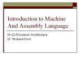 Introduction to Machine And Assembly Language