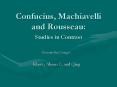 Confucius, Machiavelli and Rousseau: Studies in Contrast
