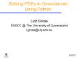 Solving PDEs in Geosciences Using Python