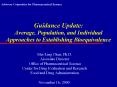 Guidance Update: Average, Population, and Individual Approaches to Establishing Bioequivalence