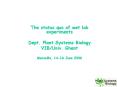 The status quo of wet lab experiments