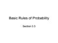 Basic Rules of Probability