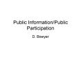 Public InformationPublic Participation