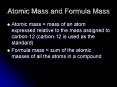 Atomic Mass and Formula Mass