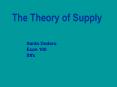 The Theory of Supply