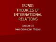 IR2501 THEORIES OF INTERNATIONAL RELATIONS