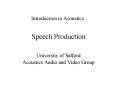 Speech Production