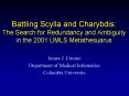 Battling Scylla and Charybdis: The Search for Redundancy and Ambiguity in the 2001 UMLS Metathesuaru