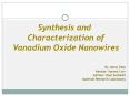 Synthesizing Vanadium Oxides Nanowires