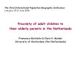 Proximity of adult children to their elderly parents in the Netherlands