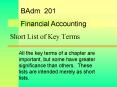 Short List of Key Terms