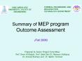 Summary of MEP program Outcome Assessment