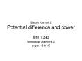Electric Current 2 Potential difference and power