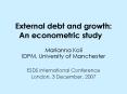 External debt and growth: An econometric study