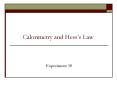 Calorimetry and Hesss Law
