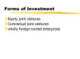 Forms of Investment