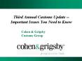Third Annual Customs Update Important Issues You Need to Know