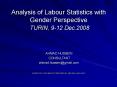 Analysis of Labour Statistics with Gender Perspective TURIN, 912 Dec'2008