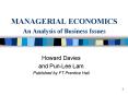MANAGERIAL ECONOMICS An Analysis of Business Issues