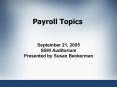 Payroll Topics
