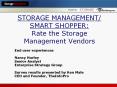STORAGE MANAGEMENT/ SMART SHOPPER: Rate the Storage Management Vendors
