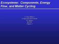 Ecosystems: Components, Energy Flow, and Matter Cycling