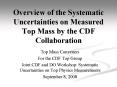 Overview of the Systematic Uncertainties on Measured Top Mass by the CDF Collaboration