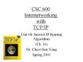 CSC 600 Internetworking with TCPIP