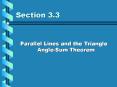 Parallel Lines and the Triangle AngleSum Theorem