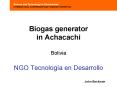 Biogas generator in Achacachi Bolivia NGO Tecnologa en Desarrollo