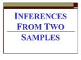 INFERENCES FROM TWO SAMPLES
