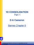 1D CONSOLIDATION Part 1 D A Cameron Barnes Chapter 6