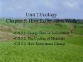 Unit 2:Ecology Chapter 5: How Ecosystems Work