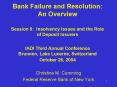 Bank Failure and Resolution: An Overview Session II: Insolvency Issues and the Role of Deposit Insur