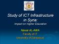 Study of ICT Infrastructure in Syria: Impact on Higher Education
