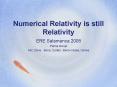 Numerical Relativity is still Relativity