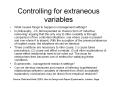 Controlling for extraneous variables