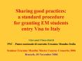 Sharing good practices: a standard procedure for granting EM students entry Visa to Italy