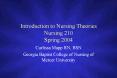 Introduction to Nursing Theories Nursing 210 Spring 2004