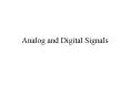 Analog and Digital Signals